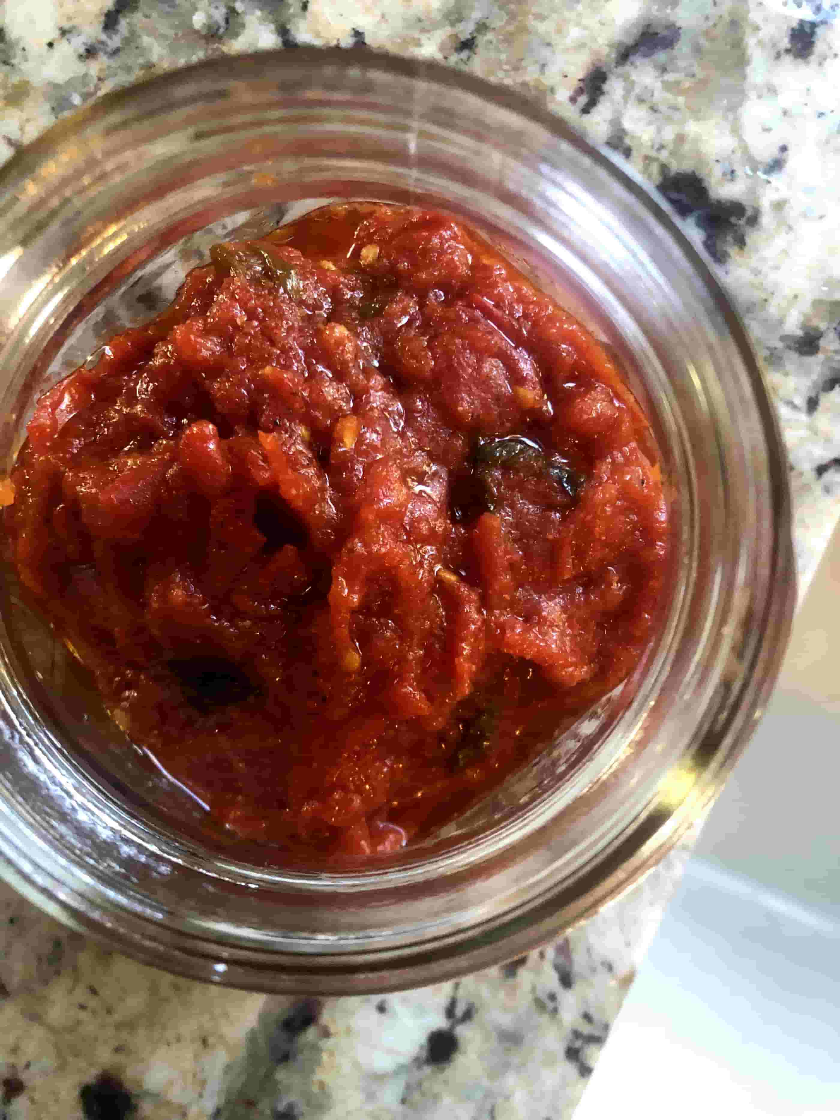 cherry tomato confit in a jar