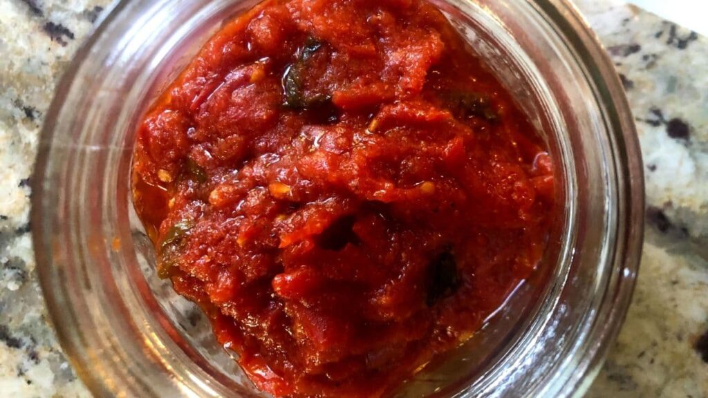 cherry tomato confit in a jar