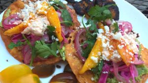 vegetarian tostadas with toppings