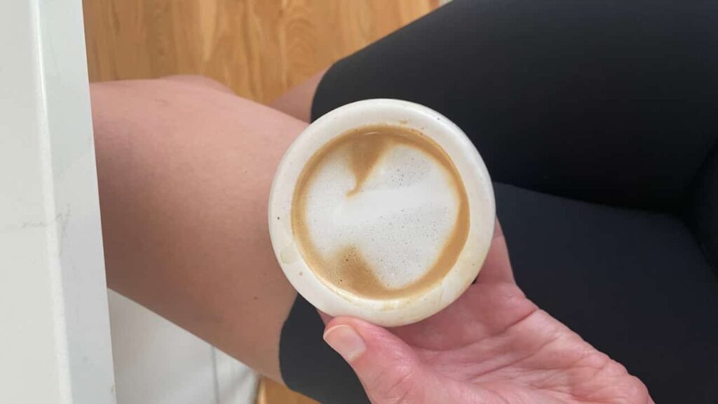 latte in ceramic mug